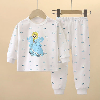 Kids Autumn Casual Pajamas Boys Girls Cute Cartoon Unicorn Long Sleeve T-Shirt + Pants Pyjamas Toddler Baby Warm Clothing Sets