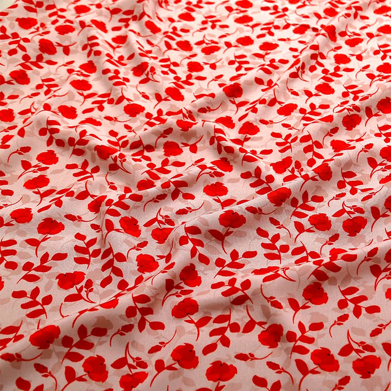 Soft Viscose Rayon Cotton Fabric Pattern Floral Printed Fabric For Sewing Spring Summer Dress Cloth Design Material By the Meter