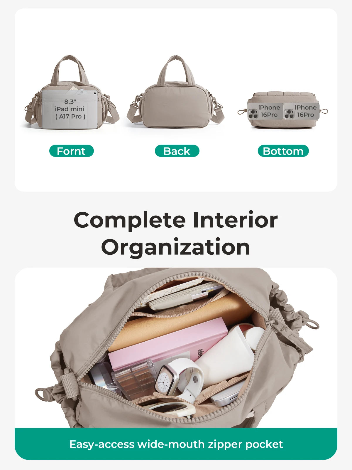 BAGSMART Women's Shoulder Bag Large Capacity Crossbody Bag Casual Student Commuting Daily Pouch Leisure Versatile Handbag