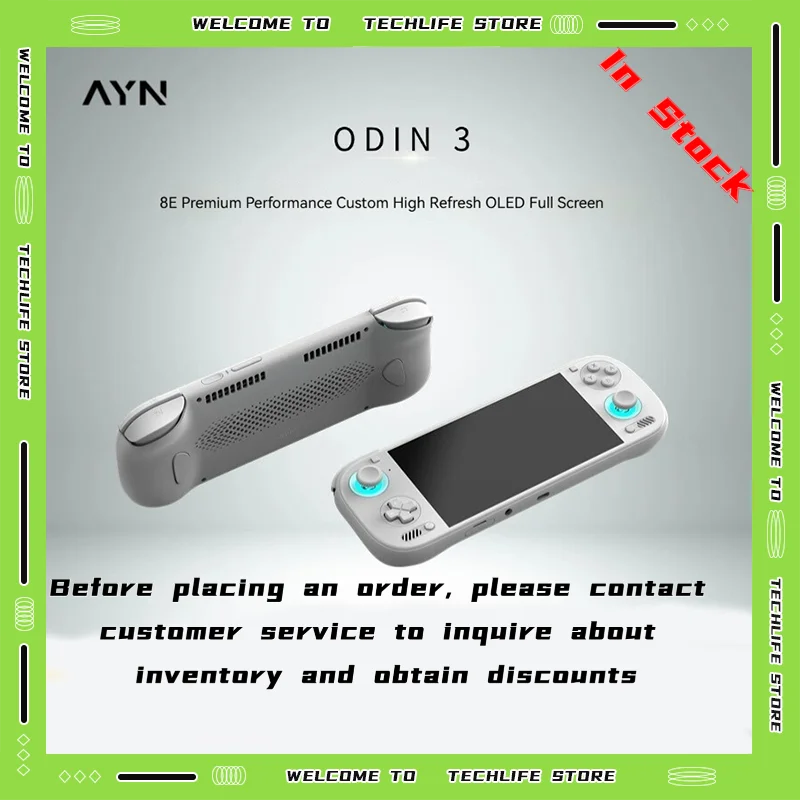 AYN Odin 3 Gaming Handheld Console 6 Inch 1080P 120Hz AMOLED 8000mAh Hall Effect Joystick Android Portable Game Device Gifts