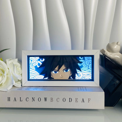 Anime Light Box Paper Cut Shadow Lightbox Wood Frame Nightlight for Child Bedroom Decor Led Night Light 3d Desk Lamp Gifts