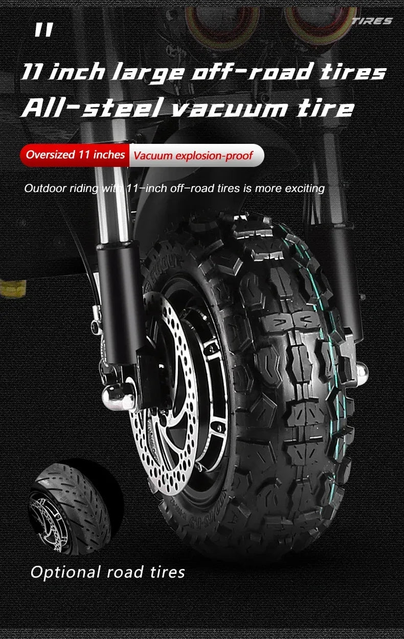 BOYUEDA S3 E-Scooter 6000W Dual Motor 60V 38AH Lithium Battery Off-road Scooters Electric 11Inch City Folding Electric Scooter