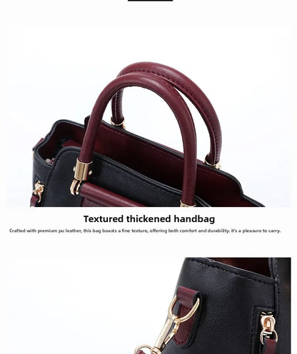 Women Color Block Handbag Large Capacity Tote Bag Fashion Shoulder Crossbody Bag Korean Style Purse