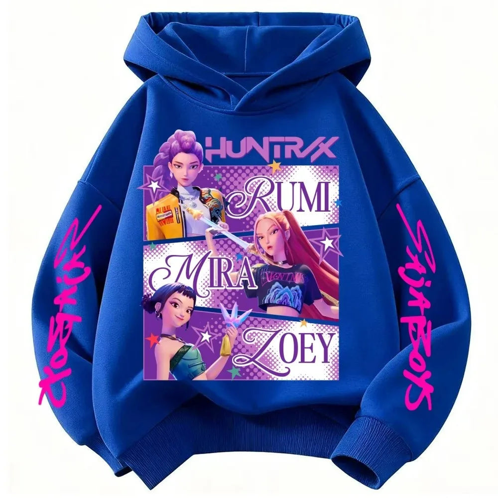 KPop Demon Hunters Huntrix Hoodie Kids Clothes Princess Girls Clothes Fashion Kids Clothes Spring and Autumn Sweatshirt Tops Fo
