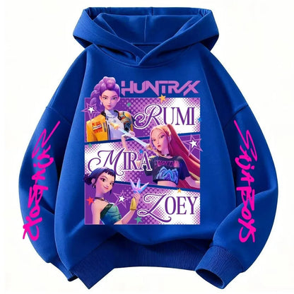 KPop Demon Hunters Huntrix Hoodie Kids Clothes Princess Girls Clothes Fashion Kids Clothes Spring and Autumn Sweatshirt Tops Fo