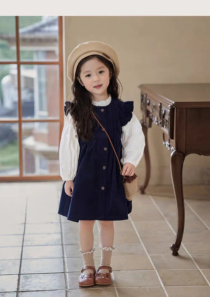 Girls’ 2-Piece Long Sleeve Top & Skirt Set – Soft Spring Autumn Outfit with Elastic Waist, Coordinated Toddler & Kids Clothes