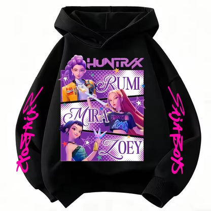 KPop Demon Hunters Huntrix Hoodie Kids Clothes Princess Girls Clothes Fashion Kids Clothes Spring and Autumn Sweatshirt Tops Fo