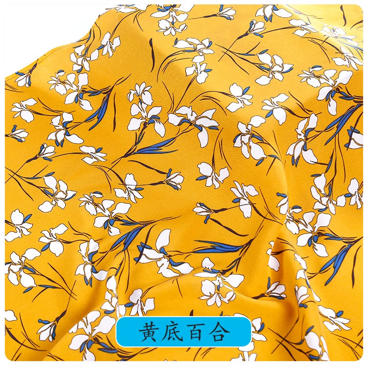 Soft Viscose Rayon Cotton Fabric Pattern Floral Printed Fabric For Sewing Spring Summer Dress Cloth Design Material By the Meter