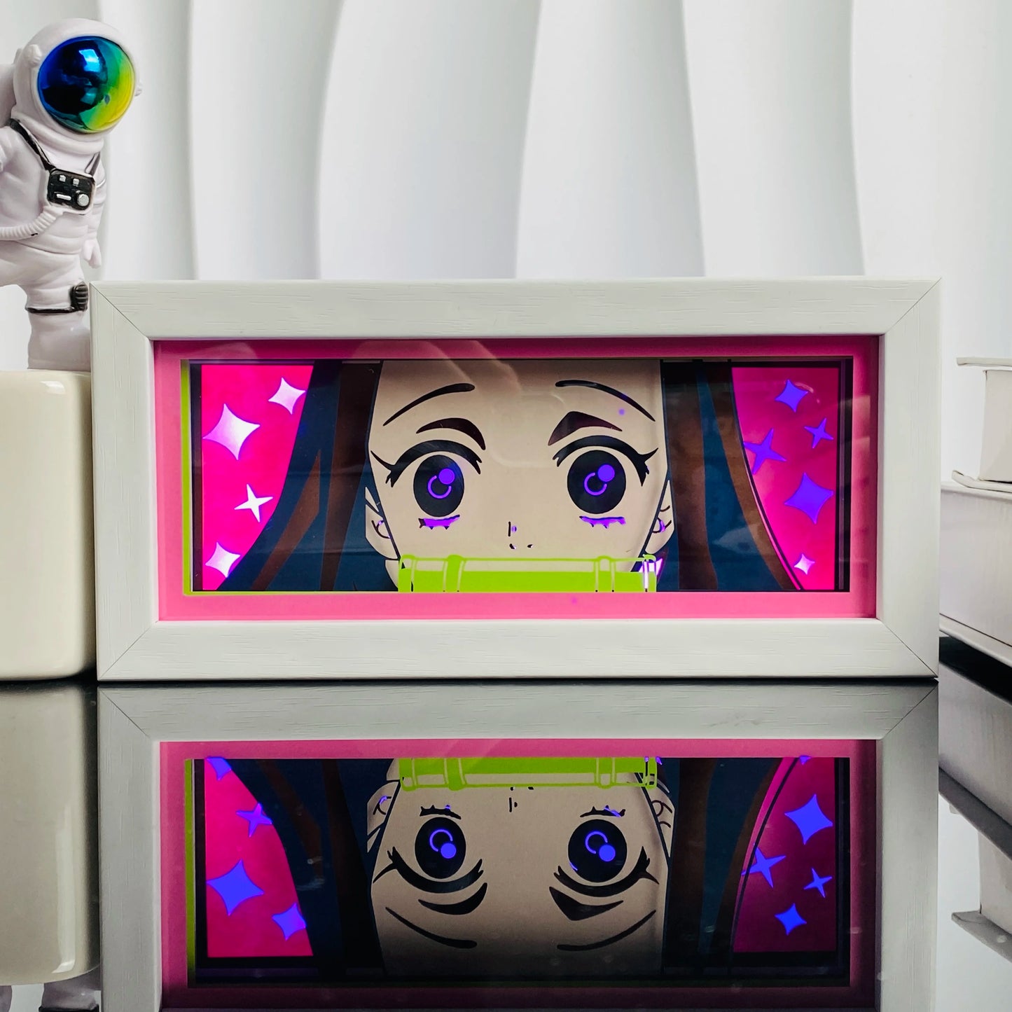 Anime Light Box Paper Cut Shadow Lightbox Wood Frame Nightlight for Child Bedroom Decor Led Night Light 3d Desk Lamp Gifts