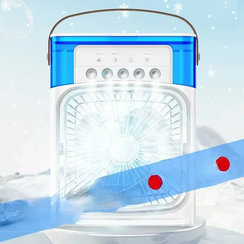 Motorcycle 3 in 1 USB Mini Air Conditioner Portable Cooling Fan with Humidifier and Night Light for Home Office Desktop Amagi