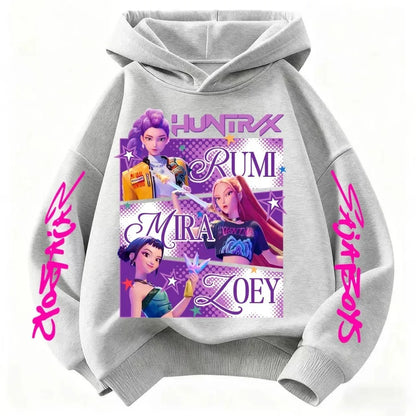 KPop Demon Hunters Huntrix Hoodie Kids Clothes Princess Girls Clothes Fashion Kids Clothes Spring and Autumn Sweatshirt Tops Fo