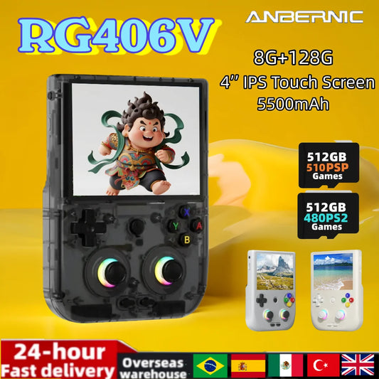 ANBERNIC RG 406V Handheld Games Console Portable Video Gaming Player Android RGB Light 3D Hall Joystick 5500mAh 5G WIFI RG406V