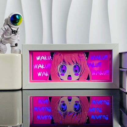 Anime Light Box Paper Cut Shadow Lightbox Wood Frame Nightlight for Child Bedroom Decor Led Night Light 3d Desk Lamp Gifts