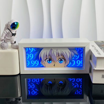 Anime Light Box Paper Cut Shadow Lightbox Wood Frame Nightlight for Child Bedroom Decor Led Night Light 3d Desk Lamp Gifts