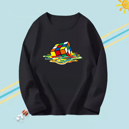 2023 Boys Autumn T-shirts Cartoon Steamer T-shirt for Boy Autumn Long Sleeve O-Neck T-shirts Children's Autumn Spring Cotton Tee