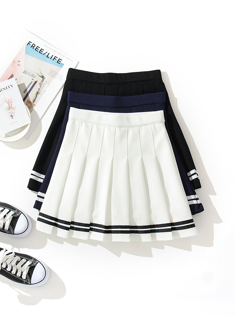 High-Waisted Skirt Elastic Pink Fairy Grunge Black Mini Pleated Skirt Woman Fashion 2022 Summer Clothes School Girl Uniform