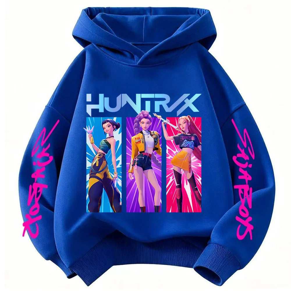KPop Demon Hunters Huntrix Hoodie Kids Clothes Princess Girls Clothes Fashion Kids Clothes Spring and Autumn Sweatshirt Tops Fo