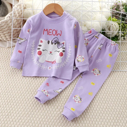Animal Sleepwear Children Pajamas Sets Unisex Kids Autumn Clothing Durable Soft Warm Comfort Baby Fall Clothes Cartoon