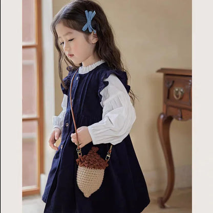 Girls’ 2-Piece Long Sleeve Top & Skirt Set – Soft Spring Autumn Outfit with Elastic Waist, Coordinated Toddler & Kids Clothes