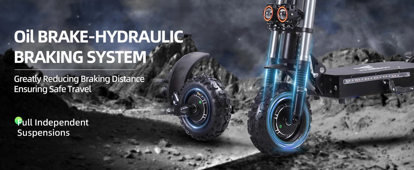 J30MAX Electric Scooter 6000W Dual Motor 60V38AH Battery Double oil brake E-Scooter 11-inch Off-road tire City Scooters Electric