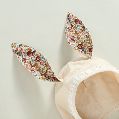 ma&baby 0-18M Easter Toddler Newborn Infant Baby Girl Romper Cute Floral Bunny Ear Rabbit Pompom Jumpsuit Overalls D01