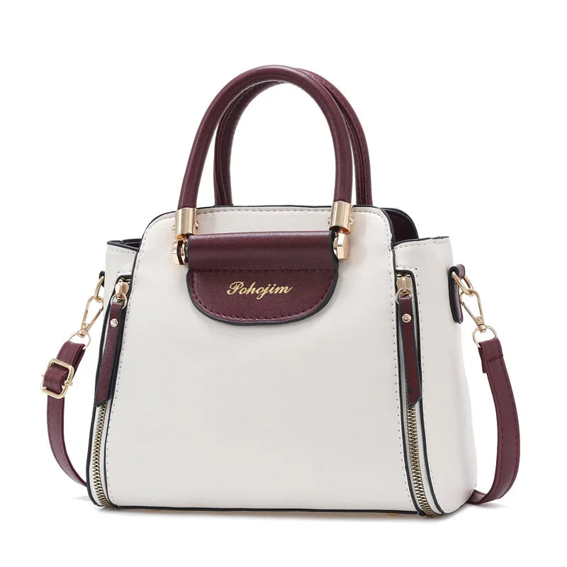 Women Color Block Handbag Large Capacity Tote Bag Fashion Shoulder Crossbody Bag Korean Style Purse