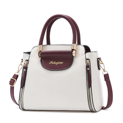 Women Color Block Handbag Large Capacity Tote Bag Fashion Shoulder Crossbody Bag Korean Style Purse