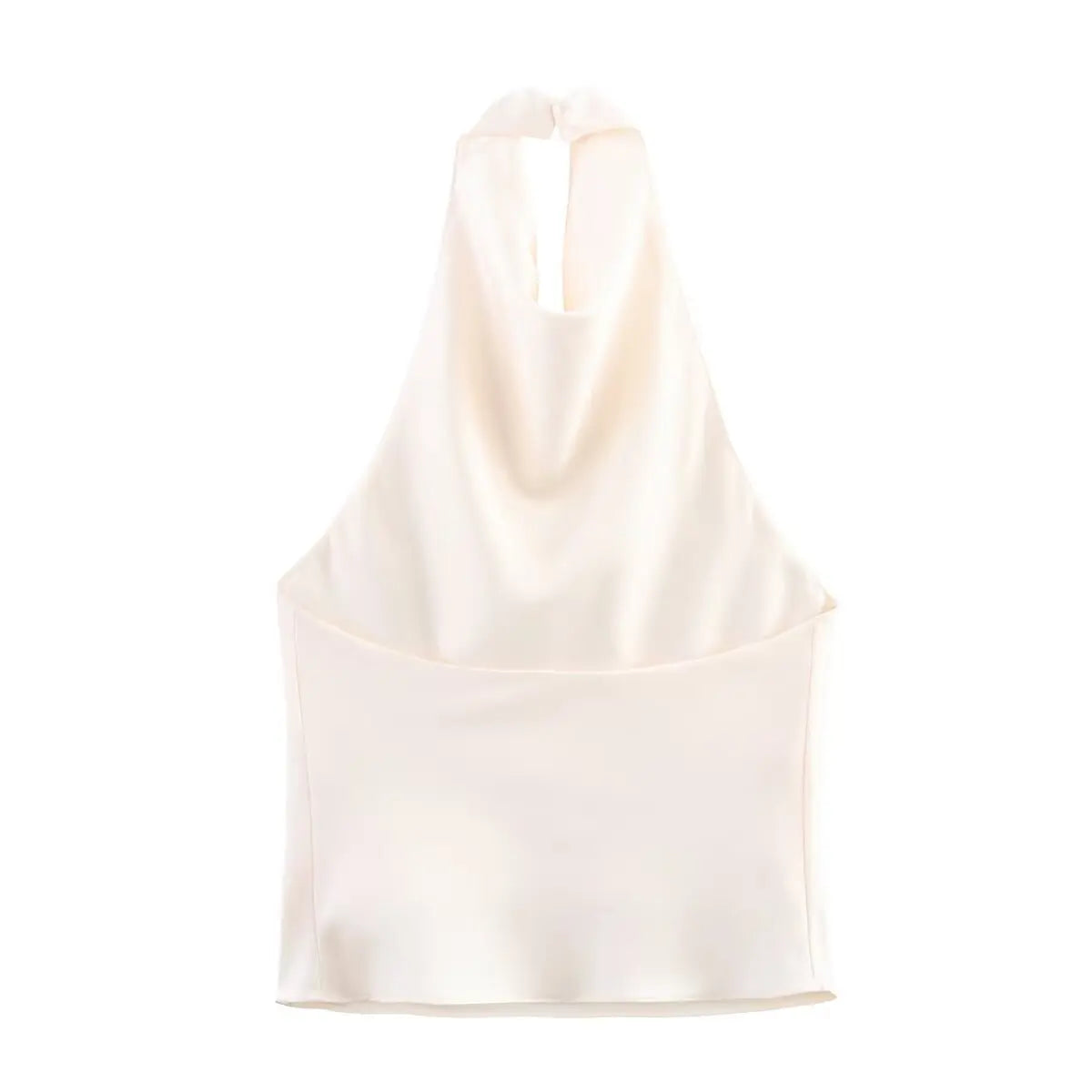 HH Spring Elegant Women Satin Halter Tops 2026 Summer Backless Off Shoulder Corset Vest Female Fashion Slim Crop Tank Top