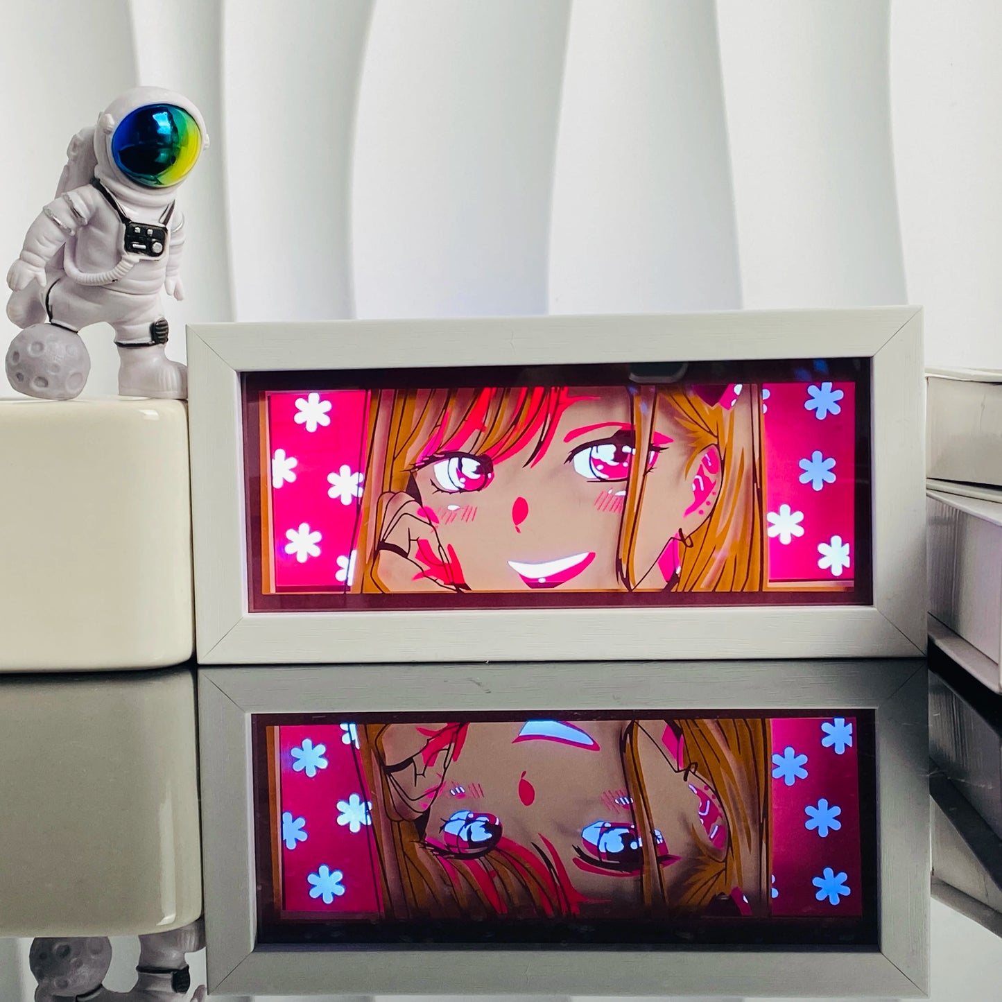 Anime Light Box Paper Cut Shadow Lightbox Wood Frame Nightlight for Child Bedroom Decor Led Night Light 3d Desk Lamp Gifts