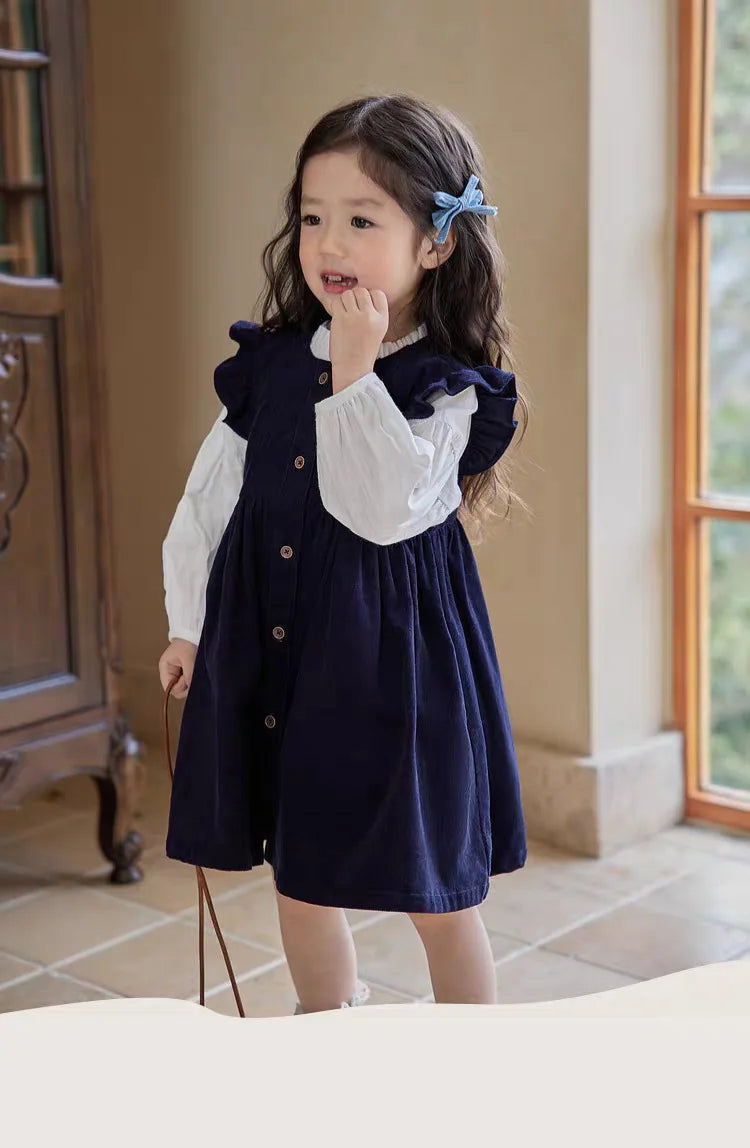 Girls’ 2-Piece Long Sleeve Top & Skirt Set – Soft Spring Autumn Outfit with Elastic Waist, Coordinated Toddler & Kids Clothes
