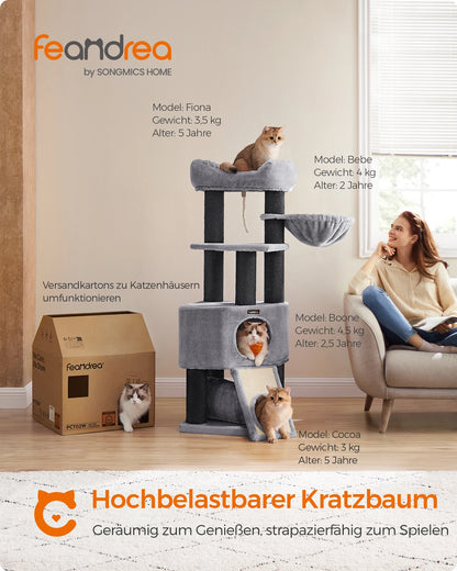 FEANDREA scratching post larger 141cm thick column stable tilt guard cat tree