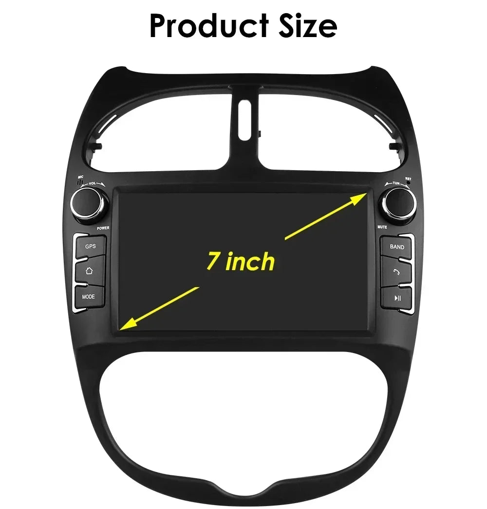 7862 Android Car Radio Player for Peugeot 206 206CC 206SW 2000 -2008 Car Stereo Multimedia Audio Wireless Carplay 7inch headunit