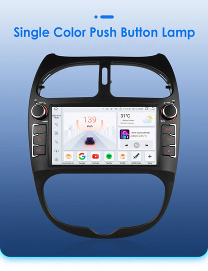 7862 Android Car Radio Player for Peugeot 206 206CC 206SW 2000 -2008 Car Stereo Multimedia Audio Wireless Carplay 7inch headunit
