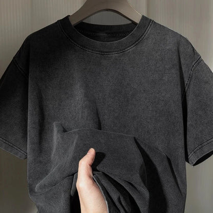 Demon Slayer Men's and Women's Washed T-Shirt Douma Summer and Spring New Anime Tee Retro Distressed Oversize Short Sleeve