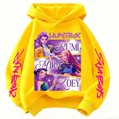 KPop Demon Hunters Huntrix Hoodie Kids Clothes Princess Girls Clothes Fashion Kids Clothes Spring and Autumn Sweatshirt Tops Fo
