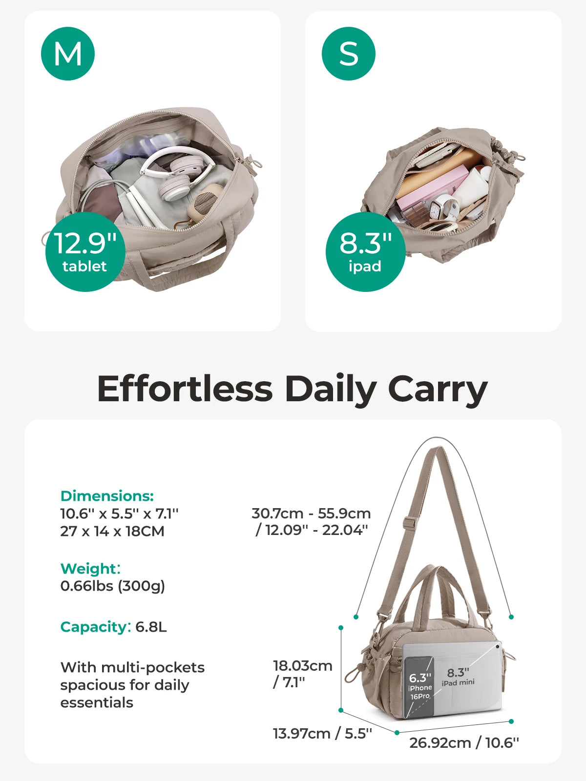 BAGSMART Women's Shoulder Bag Large Capacity Crossbody Bag Casual Student Commuting Daily Pouch Leisure Versatile Handbag