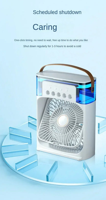 Motorcycle Desktop Humidifier Air Cooler 180° Rotation 3 Speeds Adjustable Mist Cooling Fan with Removable Tank for Bedroom Amag