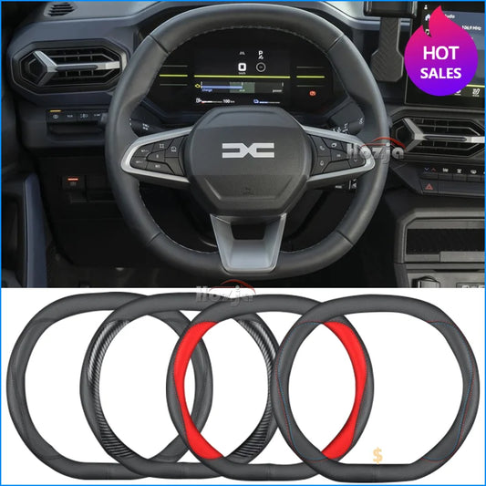 Leather Car Steering Wheel Cover for ALL New Dacia Duster Spring 2024 2025 2026 Accessories