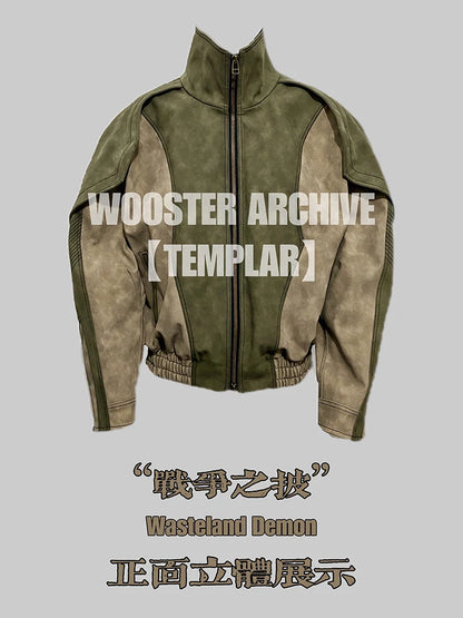 Mauroicardi Spring Autumn Cool Handsome Windproof Oversized Distressed Patchwork Pu Leather Jacket Men Zip Up European Fashion