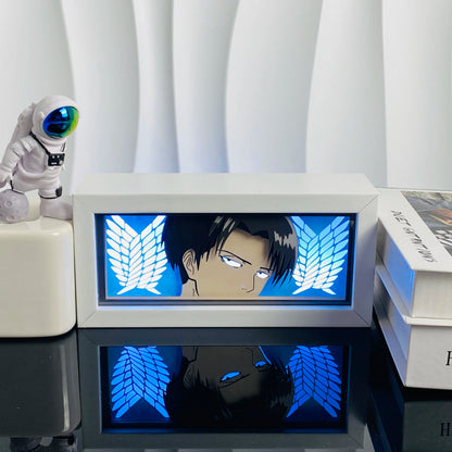 Anime Light Box Paper Cut Shadow Lightbox Wood Frame Nightlight for Child Bedroom Decor Led Night Light 3d Desk Lamp Gifts