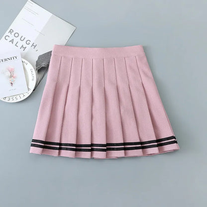 High-Waisted Skirt Elastic Pink Fairy Grunge Black Mini Pleated Skirt Woman Fashion 2022 Summer Clothes School Girl Uniform