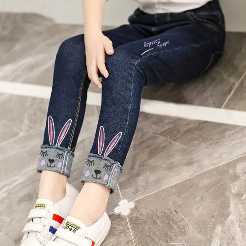 Jeans For Girls 2023 New Fashion Spring Jeans Girls Denim Pants Children's Jeans Casual Style Teenage Costumes For Girls 2-14 Y