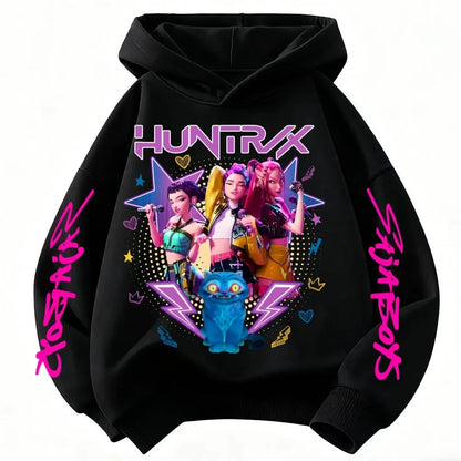 KPop Demon Hunters Huntrix Hoodie Kids Clothes Princess Girls Clothes Fashion Kids Clothes Spring and Autumn Sweatshirt Tops Fo