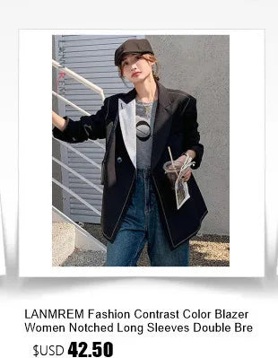 LANMREM Women Trench Coat Korean Style New Lapel Long Sleeve Loose Single Breasted Windbreaker Fashion Tide Spring 2025 2DE118