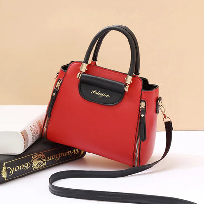 Women Color Block Handbag Large Capacity Tote Bag Fashion Shoulder Crossbody Bag Korean Style Purse