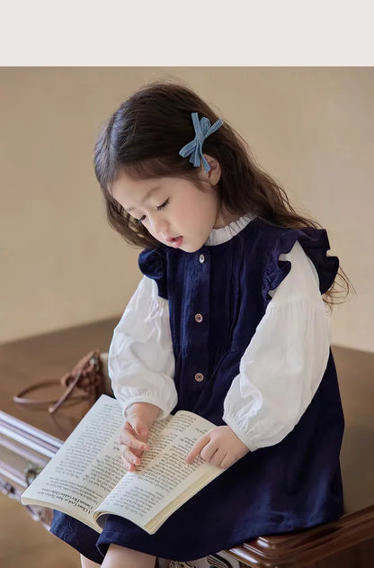 Girls’ 2-Piece Long Sleeve Top & Skirt Set – Soft Spring Autumn Outfit with Elastic Waist, Coordinated Toddler & Kids Clothes