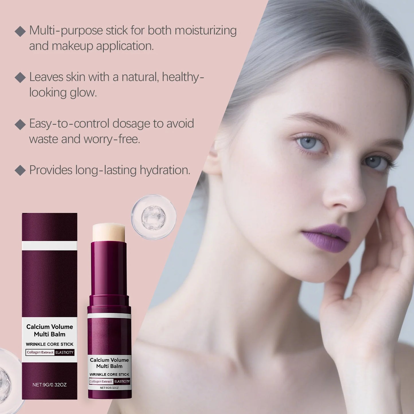 Korean Calcium Volume Multi Balm Stick Collagen Facial Moisturizing Stick Lip Balm Anti-wrinkle Cream Firming Soften Skin Care