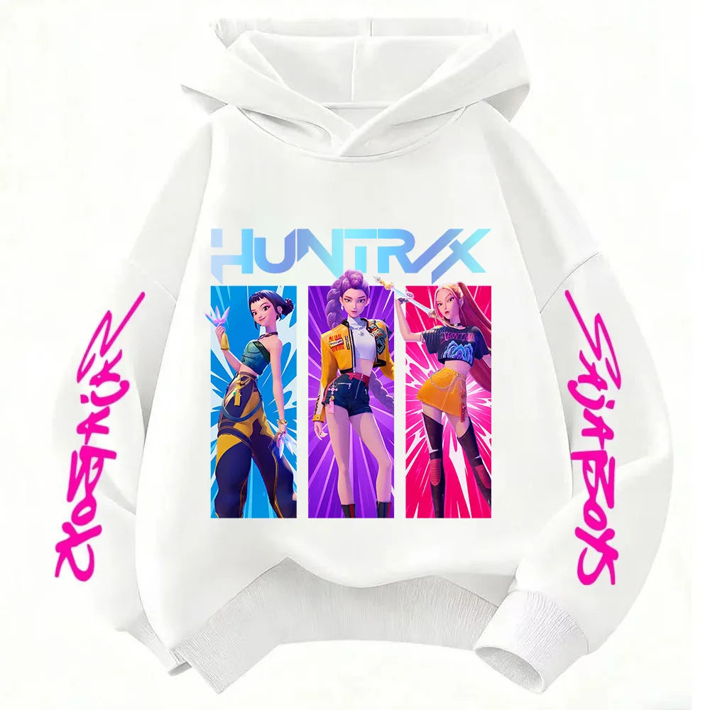 KPop Demon Hunters Huntrix Hoodie Kids Clothes Princess Girls Clothes Fashion Kids Clothes Spring and Autumn Sweatshirt Tops Fo