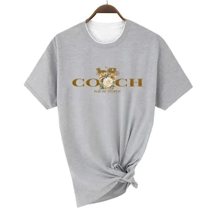 Spring/Summer 2026 Women's T-shirt Luxury Printed O-neck Top Pattern Short Sleeve Hip Hop T-shirt Women's Summer Alphabet