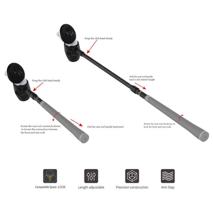 VR Golf Club Attachment for Meta Quest 3S/Quest 3/Quest 2 VR Golf Club Grip Retractable VR Golf Handle Controller Accessories